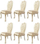 Casa Padrino Luxus Barock Esszimmer Stuhl 6er Set Wei� / Gold - Prunkvolle Barockstil K�chen St�hle - Luxus Esszimmer M�bel im Barockstil - Barock Esszimmer M�bel - Barockstil M�bel