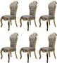 Casa Padrino Luxus Barock Esszimmer Stuhl 6er Set Lila / Antik Gold / Schwarz - Prunkvolle Barockstil K�chen St�hle - Luxus Barockstil Esszimmer M�bel - Barock Esszimmer M�bel - Barockstil M�bel