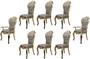 Casa Padrino Luxus Barock Esszimmer Stuhl 8er Set Lila / Antik Gold / Schwarz - Handgefertigte Barockstil K�chen St�hle - Luxus Barockstil Esszimmer M�bel - Barock Esszimmer M�bel