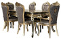 Casa Padrino Luxus Barock Esszimmer Stuhl 6er Set Lila / Antik Gold / Schwarz - Handgefertigte Barockstil K�chen St�hle - Luxus Barockstil Esszimmer M�bel - Barock Esszimmer M�bel
