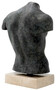 Casa Padrino Luxus Deko Torso Skulptur Antik Bronze / Beige 50 x 23 x H. 66 cm - Metall Deko Figur mit Marmorsockel - Wohnzimmer Deko - Schreibtisch Deko - B�ro Deko - Deko Accessoires