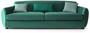 Casa Padrino Luxus Sofa Gr�n / Schwarz 260 x 105 x H. 80 cm - Wohnzimmer Sofa - Hotel Sofa - Wohnzimmer M�bel - Hotel M�bel - Luxus M�bel - Wohnzimmer Einrichtung - Luxus Einrichtung