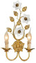 Casa Padrino Luxus Barock Doppel Wandleuchte Gold mit Patina 25 x 11 x H. 43 cm - Elegante Barockstil Wandlampe mit edlem Murano Glas - Barock Leuchten - Luxus Qualit�t - Made in Italy 