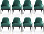 Casa Padrino Luxus Esszimmerstuhl 8er Set mit Armlehnen Gr�n / Schwarz / Messing 55 x 59 x H. 88 cm - Esszimmer M�bel - Restaurant M�bel - Esszimmer Einrichtung - Luxus M�bel - Luxus Einrichtung