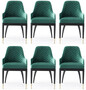 Casa Padrino Luxus Esszimmerstuhl 6er Set mit Armlehnen Gr�n / Schwarz / Messing 55 x 59 x H. 88 cm - Esszimmer M�bel - Restaurant M�bel - Esszimmer Einrichtung - Luxus M�bel - Luxus Einrichtung
