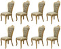 Casa Padrino Luxus Barock Esszimmer Stuhl 8er Set Gr�n / Antik Gold - Prunkvolle Barockstil K�chen St�hle - Luxus Barockstil Esszimmer M�bel - Barock Esszimmer M�bel - Barockstil M�bel
