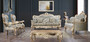 Casa Padrino Luxus Barock Wohnzimmer Set Gr�n / Antik Gold - 2 Barock Sofas & 2 Barock Sessel & 1 Barock Couchtisch - Luxus Wohnzimmer M�bel im Barockstil - Barock M�bel