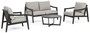 Casa Padrino Luxus Gartenm�bel Set Grau / Anthrazit - 1 Luxus Gartensofa & 2 Luxus Gartensessel & 1 Luxus Gartentisch - Garten M�bel - Hotel M�bel - Pool M�bel - Outdoor M�bel - Luxus M�bel