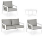 Casa Padrino Luxus Gartenm�bel Set Grau / Wei� - 1 Luxus Gartensofa & 2 Luxus Gartensessel & 1 Luxus Gartentisch - Garten M�bel - Hotel M�bel - Pool M�bel - Outdoor M�bel - Luxus M�bel