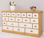 Casa Padrino Landhausstil Kommode Naturfarben / Wei� 180 x 48 x H. 95 cm - Massivholz Schrank mit 19 Schubladen - Landhausstil M�bel - M�bel im Landhausstil - Landhausstil Einrichtung