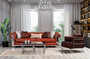 Casa Padrino Luxus Chesterfield Kunstleder Sofa Braun / Silber 270 x 100 x H. 70 cm - Wohnzimmer Sofa - Wohnzimmer M�bel - Chesterfield M�bel - Luxus M�bel - Luxus Einrichtung