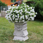 Casa Padrino Barock Garten Deko S�ule Grau H. 41 cm - Antik Stil Stein S�ule - Prunkvolle Gartens�ule - Barock Garten & Terrassen Deko Accessoires - Gartendeko im Barockstil