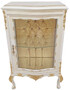 Casa Padrino Barock Vitrine Wei� / Creme / Gold - Handgefertigter Massivholz Vitrinenschrank mit Glitzersteinen und Marmorplatte - Wohnzimmer M�bel im Barockstil - Barock M�bel