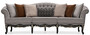 Casa Padrino Luxus Barock Wohnzimmer Sofa Grau / Schwarz / Gold - Handgefertigtes Barockstil Sofa mit dekorativen Kissen - Luxus Wohnzimmer M�bel im Barockstil - Barock M�bel - Edel & Prunkvoll