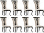 Casa Padrino Luxus Barock Esszimmer Stuhl 8er Set Creme / Schwarz / Gold - Prunkvolle Barockstil K�chen St�hle - Luxus Esszimmer M�bel im Barockstil - Barock Esszimmer M�bel - Barockstil M�bel
