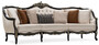 Casa Padrino Luxus Barock Wohnzimmer Set Creme / Schwarz / Gold - 2 Sofas & 2 Sessel & 1 Couchtisch & 2 Beistelltische - Handgefertigte Wohnzimmer M�bel im Barockstil - Edel & Prunkvoll