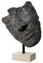 Casa Padrino Luxus Deko Skulptur Gesicht Antik Bronze / Schwarz / Beige 69 x 30,5 x H. 95 cm - Deko Figur mit Marmorsockel - Deko Accessoires - Luxus Qualit�t