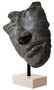 Casa Padrino Luxus Deko Skulptur Gesicht Antik Bronze / Schwarz / Beige 69 x 30,5 x H. 95 cm - Deko Figur mit Marmorsockel - Deko Accessoires - Luxus Qualit�t
