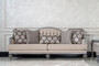 Casa Padrino Luxus Barock Wohnzimmer Sofa Beige / Grau - Handgefertigtes Barockstil Sofa mit dekorativen Kissen - Luxus Wohnzimmer M�bel im Barockstil - Barock M�bel