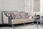 Casa Padrino Luxus Barock Wohnzimmer Sofa Beige / Grau - Handgefertigtes Barockstil Sofa mit dekorativen Kissen - Luxus Wohnzimmer M�bel im Barockstil - Barock M�bel