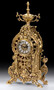 Casa Padrino Luxus Barock Tischuhr Gold 24 x H. 50 cm - Handgefertigte Bronze Uhr im Barockstil - Barock Schreibtischuhr - Barock Schreibtisch Deko - Barock Deko Accessoires - Barockstil Uhren 