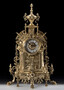 Casa Padrino Luxus Barock Tischuhr Gold 35 x H. 57 cm - Handgefertigte Bronze Uhr im Barockstil - Barock Schreibtischuhr - Barock Schreibtisch Deko - Barock Deko Accessoires - Barockstil Uhren 