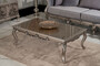 Casa Padrino Luxus Barock Couchtisch Silber - Handgefertigter Massivholz Wohnzimmertisch im Barockstil - Barock M�bel - Luxus M�bel im Barockstil - Barock Einrichtung - Edel & Prunkvoll