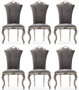 Casa Padrino Luxus Barock Esszimmer Stuhl 6er Set Grau / Silber - Prunkvolle Barockstil K�chen St�hle - Luxus Esszimmer M�bel im Barockstil - Barock Esszimmer M�bel - Barockstil M�bel
