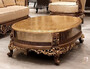 Casa Padrino Luxus Barock Couchtisch Antik Gold / Braun / Gold - Ovaler Massivholz Wohnzimmertisch im Barockstil - Wohnzimmer M�bel im Barockstil - Barock M�bel - Edel & Prunkvoll