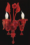 Casa Padrino Luxus Barock Doppel Wandleuchte Rot 25 x 25 x H. 48 cm - Prunkvolle Barockstil Murano Glas Wandlampe - Barock Leuchten - Luxus Qualit�t - Made in Italy 
