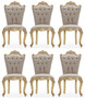 Casa Padrino Luxus Barock Esszimmer Stuhl 6er Set Grau / Gold - Prunkvolle Barockstil K�chen St�hle - Luxus Esszimmer M�bel im Barockstil - Barock Esszimmer M�bel - Barockstil M�bel