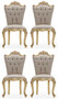 Casa Padrino Luxus Barock Esszimmer Stuhl 4er Set Grau / Gold - Prunkvolle Barockstil K�chen St�hle - Luxus Esszimmer M�bel im Barockstil - Barock Esszimmer M�bel - Barockstil M�bel