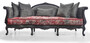 Casa Padrino Luxus Barock Sofa Grau / Rot / Antik Schwarz - Prunkvolles Barockstil Wohnzimmer Sofa - Luxus Wohnzimmer M�bel im Barockstil - Barock M�bel - Edel & Prunkvoll