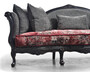 Casa Padrino Luxus Barock Sofa Grau / Rot / Antik Schwarz - Prunkvolles Barockstil Wohnzimmer Sofa - Luxus Wohnzimmer M�bel im Barockstil - Barock M�bel - Edel & Prunkvoll