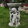 Casa Padrino Jugendstil Vogeltr�nke Engel Grau H. 27 cm - Garten Deko Stein Vogelbad - Jugendstil Garten & Terrassen Deko Accessoires - Gartenm�bel im Jugendstil