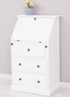 Casa Padrino Landhausstil Sekret�r Kommode Wei� 65 x 45 x H. 110 cm - Massivholz Schrank mit 5 Schubladen - Massivholz M�bel - Landhausstil M�bel