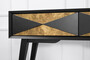 Casa Padrino Luxus Konsole Matt Schwarz / Antik Gold / Gold 100 x 35 x H. 80 cm - Verspiegelter Massivholz Konsolentisch mit 2 Schubladen - Luxus M�bel - Luxus Einrichtung