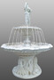 Casa Padrino Barock Springbrunnen Frau mit Krug Wei�  145 x H. 215 cm - Prunkvoller Gartenbrunnen im Barockstil - Runder Gartendeko Stein Brunnen - Barock Garten Deko Accessoires 