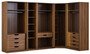 Casa Padrino Luxus Eck Kleiderschrank Braun / Schwarz 345 x 195 x H. 220 cm - Massivholz Schlafzimmerschrank mit 8 Glast�ren und LED Beleuchtung - Schlafzimmer M�bel - Hotel M�bel - Luxus M�bel