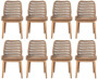 Casa Padrino Luxus Esszimmer Stuhl 8er Set Braun / Naturfarben 50 x 60 x H. 90 cm - Luxus Garten St�hle mit edlem Rattangeflecht - Esszimmer M�bel - Garten M�bel - Rattan M�bel - Luxus M�bel