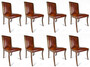 Casa Padrino Luxus Leder Esszimmer Stuhl 8er Set Braun 50 x 47 x H. 95 cm - Echtleder K�chenst�hle - Echtleder M�bel - Luxus M�bel