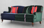 Casa Padrino Luxus Sofa Blau / Gr�n / Rot / Wei� / Braun 206,5 x 100 x H. 87 cm - Wohnzimmer Sofa - Hotel Sofa - Wohnzimmer M�bel - Wohnzimmer Einrichtung - Hotel M�bel - Luxus M�bel