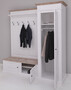 Casa Padrino Landhausstil Garderobenschrank Wei� / Naturfarben 205 x 65 x H. 210 cm - Massivholz Garderobe - Flur Schrank - Flurm�bel - Garderoben M�bel - Massivholz M�bel - Landhausstil M�bel