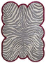 Casa Padrino Luxus Viskose Teppich mit Zebra Design Grau / Creme / Rot 160 x 230 cm - Wohnzimmer Teppich - Moderner Schlafzimmer Teppich - Luxus Interior - Luxus Qualit�t