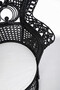Casa Padrino Luxus Rattan Sessel Schwarz / Wei� 106 x 71 x H. 148 cm - Vintage Stil Rattan Sessel mit Sitzkissen - Vintage Stil Rattan M�bel - Garten & Terrassen M�bel