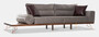 Casa Padrino Luxus Sofa Grau / Braun / Kupfer 270 x 100 x H. 65 cm - Wohnzimmer Sofa mit verstellbaren R�ckenlehnen - Wohnzimmer M�bel - Hotel M�bel - Luxus M�bel