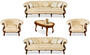 Casa Padrino Luxus Barock Wohnzimmer Set Creme / Braun - 2 Barock Sofas & 2 Barock Sessel & 1 Barock Couchtisch - Luxus Wohnzimmer M�bel im Barockstil - Edel & Prunkvoll