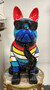 Casa Padrino Luxus XXL Deko Skulptur Hund Bulldogge Mehrfarbig / Schwarz H. 80 cm - Groe Deko Figur - XXL Deko Figur