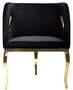 Casa Padrino Luxus Samt Sessel Schwarz / Gold 78 x 55 x H. 59 cm - Wohnzimmer Sessel - Hotel Sessel - Wohnzimmer M�bel - Luxus M�bel - Wohnzimmer Einrichtung - Luxus Einrichtung - M�bel Luxus
