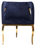 Casa Padrino Luxus Samt Sessel Blau / Gold 78 x 55 x H. 59 cm - Wohnzimmer Sessel - Hotel Sessel - Wohnzimmer M�bel - Luxus M�bel - Wohnzimmer Einrichtung - Luxus Einrichtung - M�bel Luxus